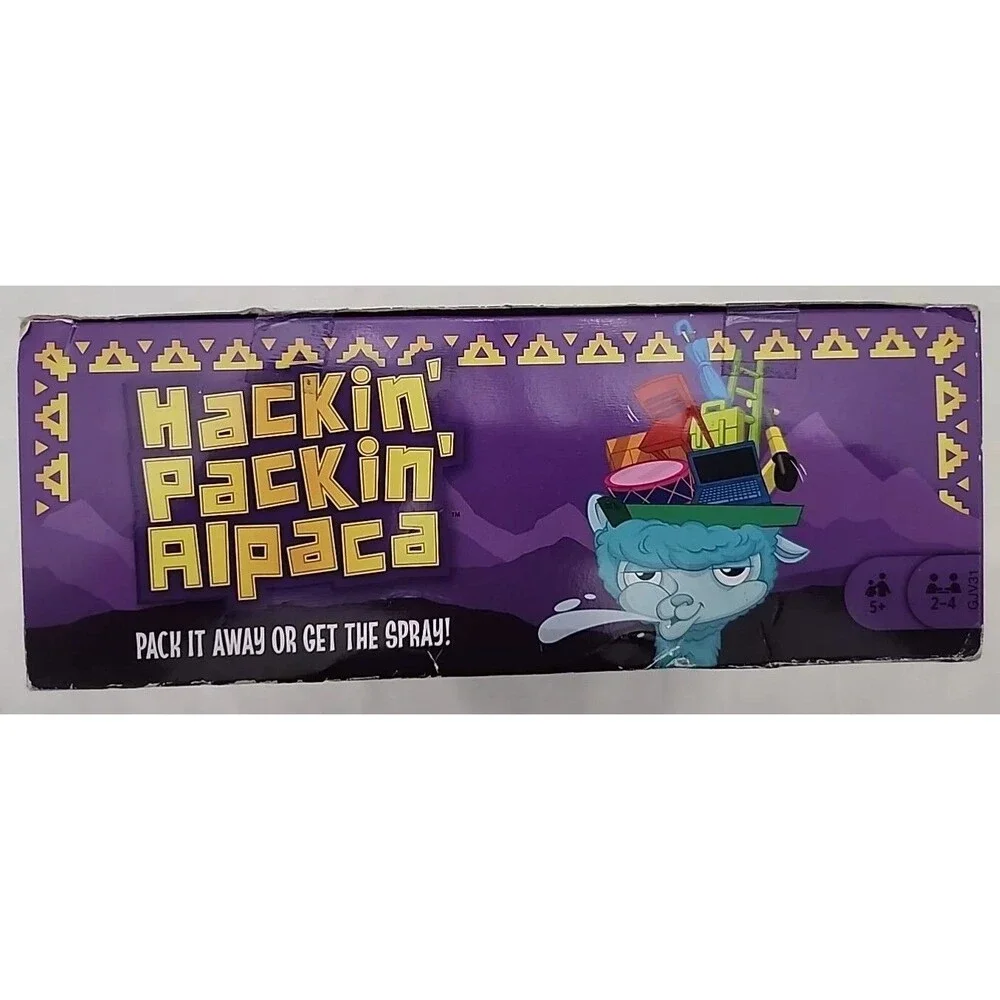 Mattel Hackin Packin Alpaca Game Pack It Away Or Get The Spray!